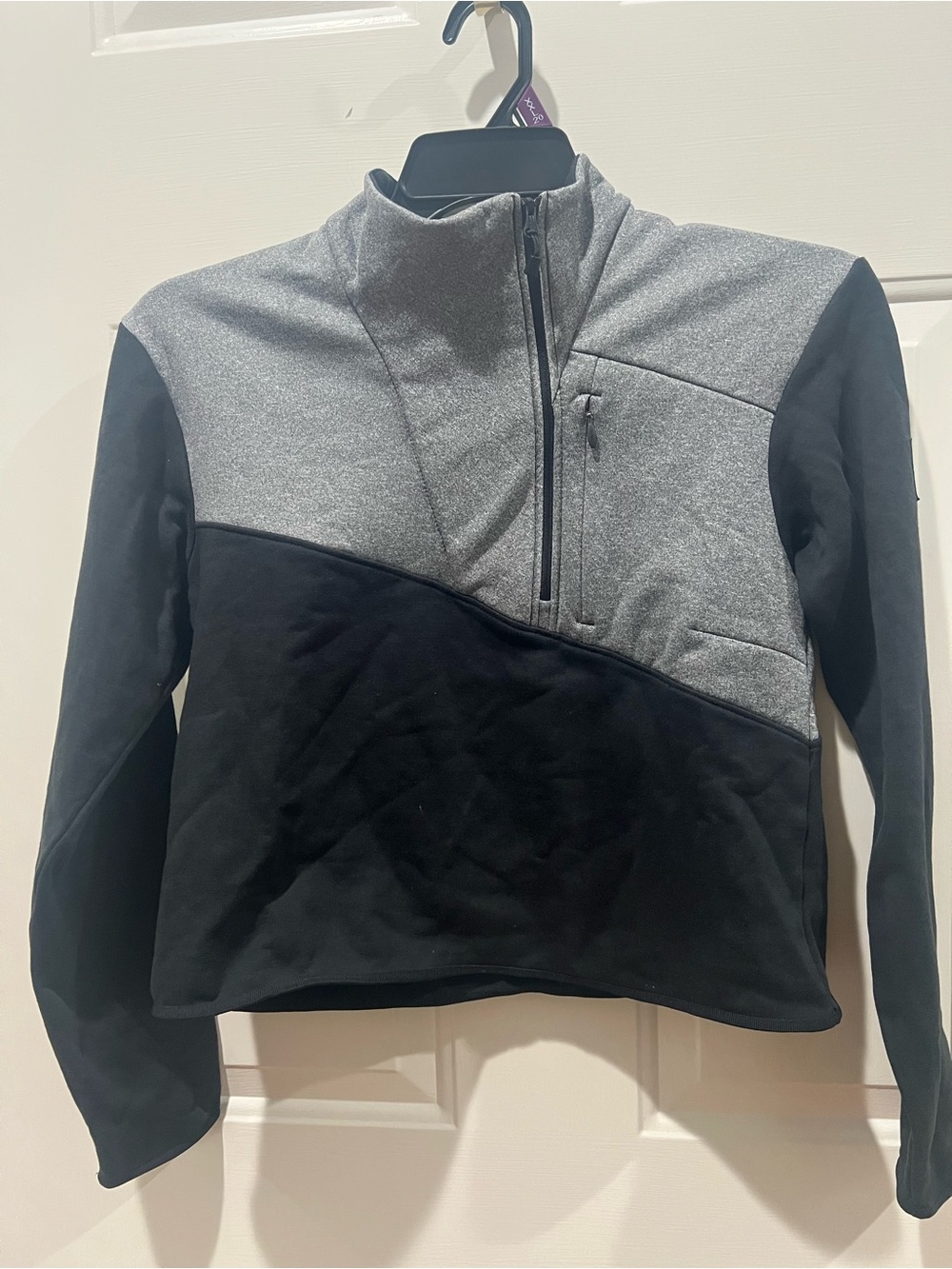 Columbia Girls' Black and Gray Half-Zip Fleece Jacket